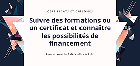 Suivre des formations ou un certificat et connaître les possibilités de financement