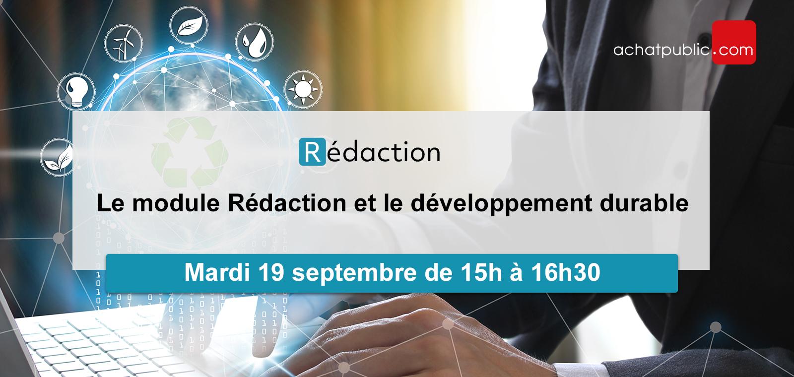 Le module Rédaction et le développement durable