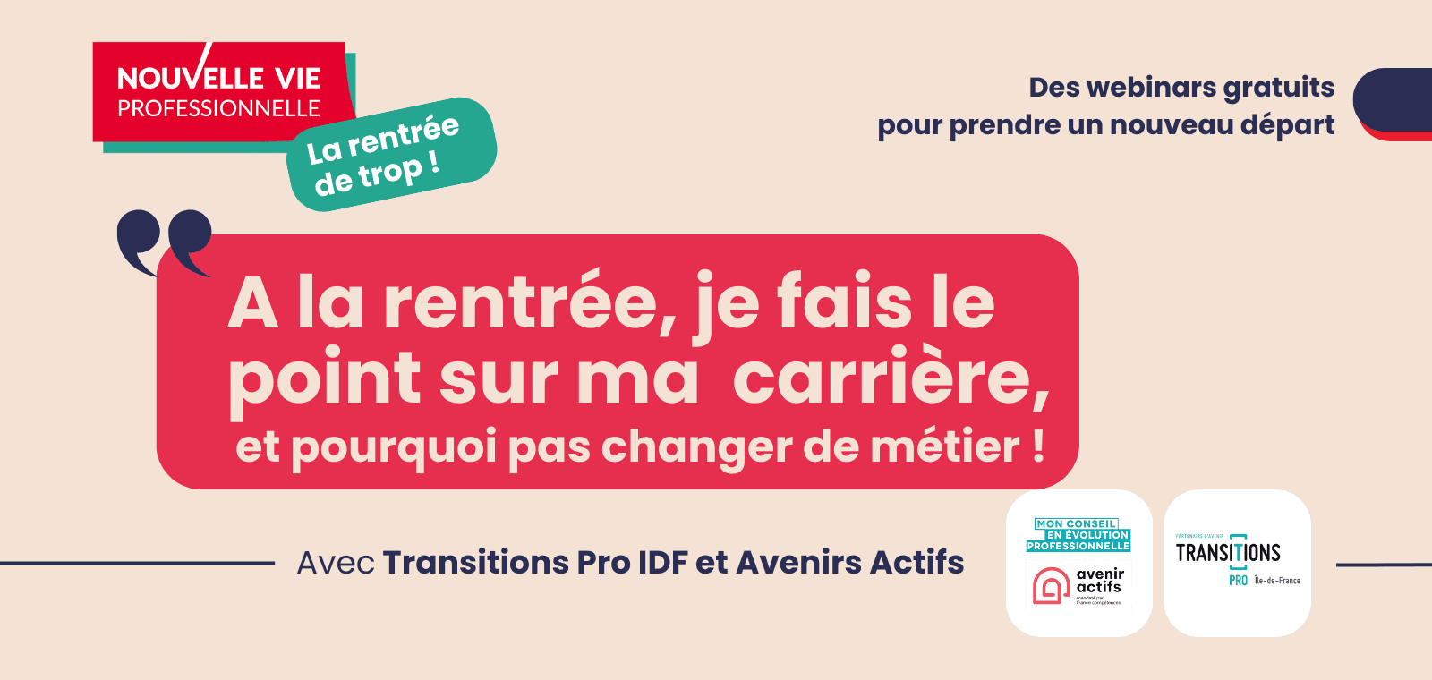 À la rentrée, je fais le point sur ma carrière et pourquoi pas, changer de métier !