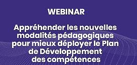 Appréhender les nouvelles modalités pédagogiques pour mieux déployer le Plan de Développement des Compétences